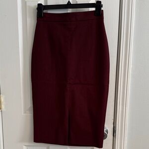 Banana Republic Burgundy Pencil Skirt Size Petite 00